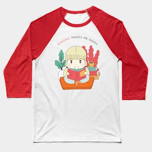 Kawaii chibi girl reading Baseball T-Shirt